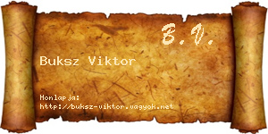 Buksz Viktor névjegykártya